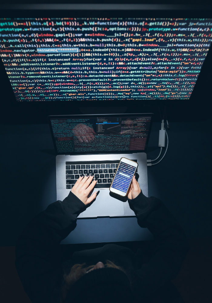 South Africans using digital devices connected to online banking and cybersecurity networks, illustrating rising cybercrime risk and ransomware threats in a highly connected digital economy